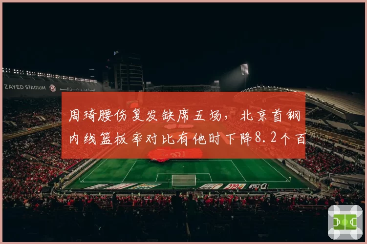周琦腰伤复发缺席五场,北京首钢内线篮板率对比有他时下降8.2个百分点